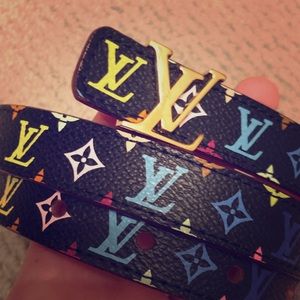 Louis Vuitton colorful skinny belt